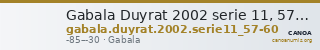 Gabala Duyrat 2002 serie 11, 57-60 — CANOA