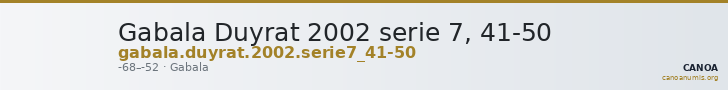 Gabala Duyrat 2002 serie 7, 41-50 — CANOA