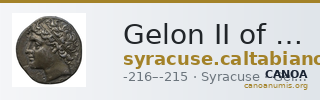 Gelon II of Syracuse Syracuse Caltabiano 1997 239-270 — CANOA