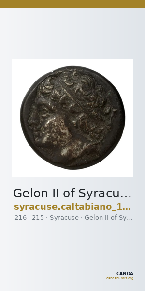Gelon II of Syracuse Syracuse Caltabiano 1997 271-284 — CANOA