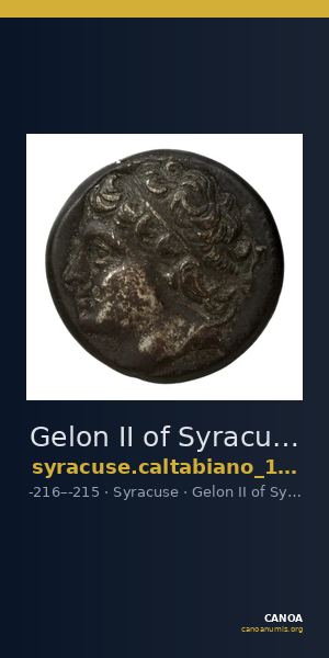 Gelon II of Syracuse Syracuse Caltabiano 1997 271-284 — CANOA