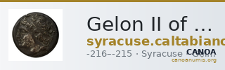 Gelon II of Syracuse Syracuse Caltabiano 1997 271-284 — CANOA