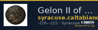 Gelon II of Syracuse Syracuse Caltabiano 1997 271-284 — CANOA