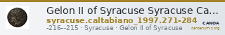 Gelon II of Syracuse Syracuse Caltabiano 1997 271-284 — CANOA