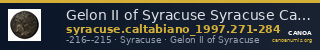 Gelon II of Syracuse Syracuse Caltabiano 1997 271-284 — CANOA