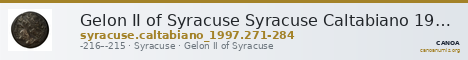 Gelon II of Syracuse Syracuse Caltabiano 1997 271-284 — CANOA