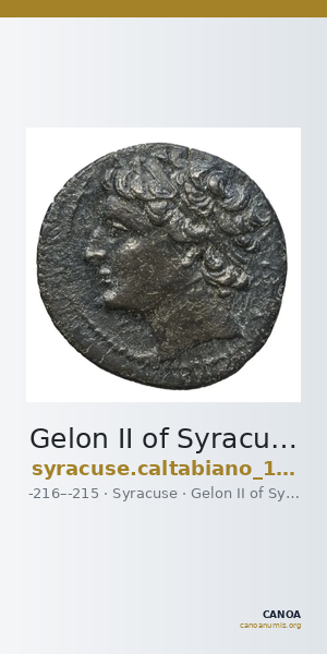 Gelon II of Syracuse Syracuse Caltabiano 1997 285-298 — CANOA