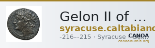 Gelon II of Syracuse Syracuse Caltabiano 1997 285-298 — CANOA