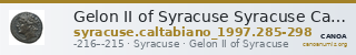 Gelon II of Syracuse Syracuse Caltabiano 1997 285-298 — CANOA