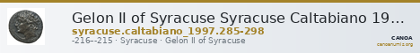 Gelon II of Syracuse Syracuse Caltabiano 1997 285-298 — CANOA
