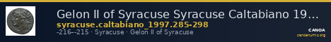 Gelon II of Syracuse Syracuse Caltabiano 1997 285-298 — CANOA