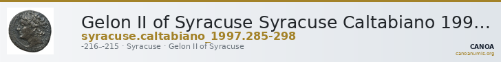 Gelon II of Syracuse Syracuse Caltabiano 1997 285-298 — CANOA