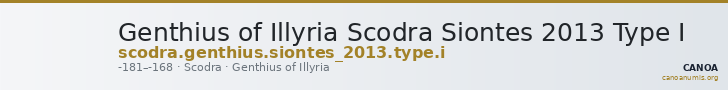 Genthius of Illyria Scodra Siontes 2013 Type I — CANOA
