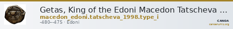 Getas, King of the Edoni Macedon Tatscheva 1998 Type I — CANOA