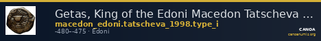 Getas, King of the Edoni Macedon Tatscheva 1998 Type I — CANOA