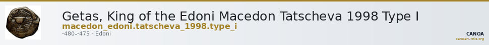 Getas, King of the Edoni Macedon Tatscheva 1998 Type I — CANOA