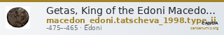 Getas, King of the Edoni Macedon Tatscheva 1998 Type II — CANOA