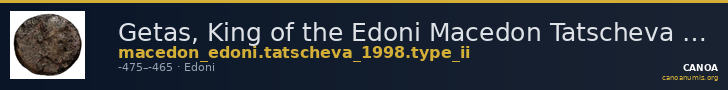 Getas, King of the Edoni Macedon Tatscheva 1998 Type II — CANOA