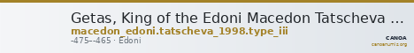 Getas, King of the Edoni Macedon Tatscheva 1998 Type III — CANOA