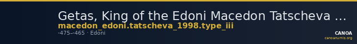 Getas, King of the Edoni Macedon Tatscheva 1998 Type III — CANOA