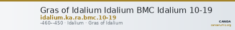 Gras of Idalium Idalium BMC Idalium 10-19 — CANOA