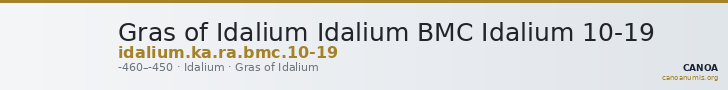 Gras of Idalium Idalium BMC Idalium 10-19 — CANOA