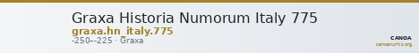 Graxa Historia Numorum Italy 775 — CANOA
