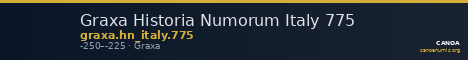 Graxa Historia Numorum Italy 775 — CANOA