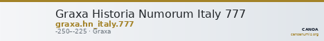 Graxa Historia Numorum Italy 777 — CANOA