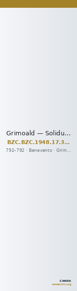 Grimoald — Solidus (Benevento, 792) — CANOA