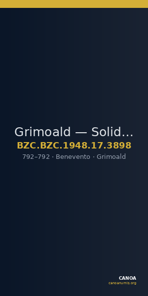 Grimoald — Solidus (Benevento, 792) — CANOA