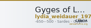 Gyges of Lydia Sardis Weidauer 1975 XVIII — CANOA