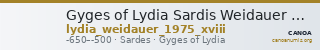 Gyges of Lydia Sardis Weidauer 1975 XVIII — CANOA