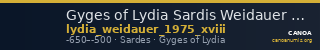 Gyges of Lydia Sardis Weidauer 1975 XVIII — CANOA