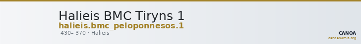 Halieis BMC Tiryns 1 — CANOA