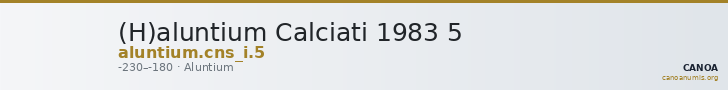 (H)aluntium Calciati 1983 5 — CANOA