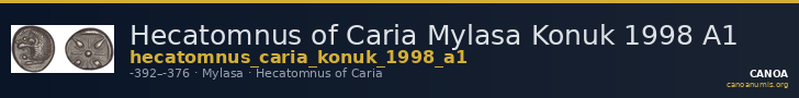 Hecatomnus of Caria Mylasa Konuk 1998 A1 — CANOA