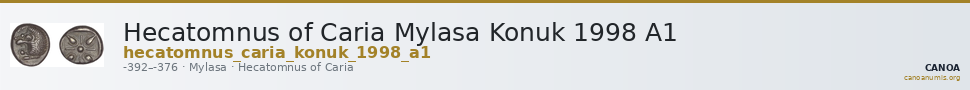 Hecatomnus of Caria Mylasa Konuk 1998 A1 — CANOA