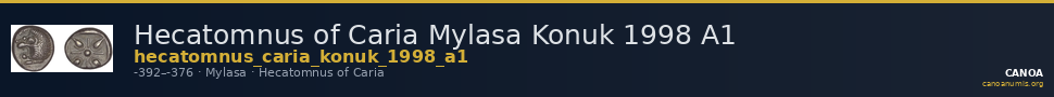 Hecatomnus of Caria Mylasa Konuk 1998 A1 — CANOA