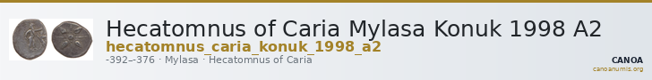 Hecatomnus of Caria Mylasa Konuk 1998 A2 — CANOA