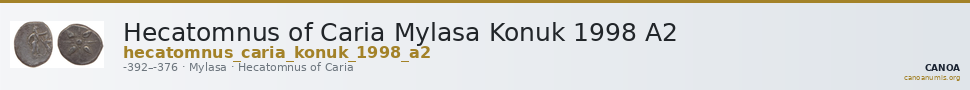Hecatomnus of Caria Mylasa Konuk 1998 A2 — CANOA