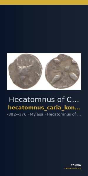 Hecatomnus of Caria Mylasa Konuk 1998 A3 — CANOA