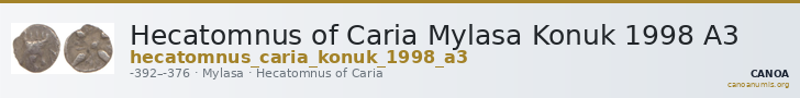 Hecatomnus of Caria Mylasa Konuk 1998 A3 — CANOA