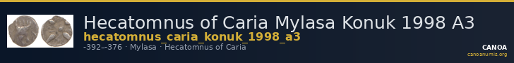 Hecatomnus of Caria Mylasa Konuk 1998 A3 — CANOA