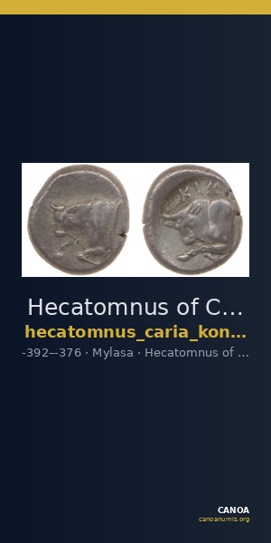 Hecatomnus of Caria Mylasa Konuk 1998 A4 — CANOA