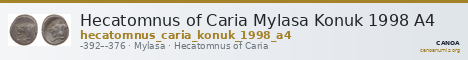 Hecatomnus of Caria Mylasa Konuk 1998 A4 — CANOA