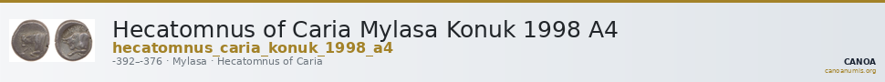 Hecatomnus of Caria Mylasa Konuk 1998 A4 — CANOA
