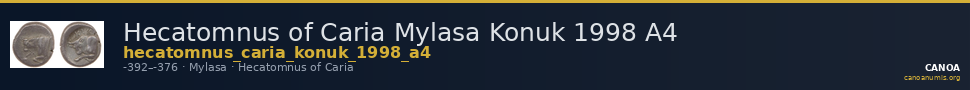 Hecatomnus of Caria Mylasa Konuk 1998 A4 — CANOA