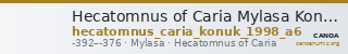 Hecatomnus of Caria Mylasa Konuk 1998 A6 — CANOA