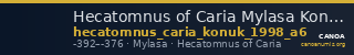 Hecatomnus of Caria Mylasa Konuk 1998 A6 — CANOA
